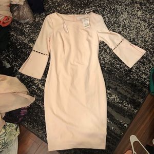 NWT Calvin Klein pink dress with pearls
